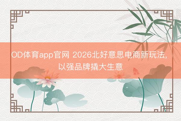 OD体育app官网 2026北好意思电商新玩法， 以强品牌撬大生意