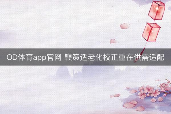 OD体育app官网 鞭策适老化校正重在供需适配