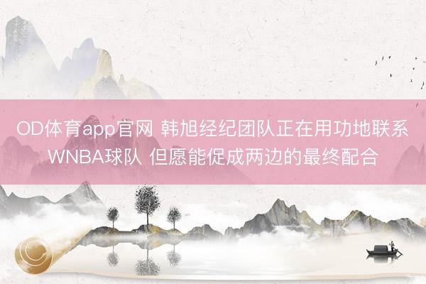 OD体育app官网 韩旭经纪团队正在用功地联系WNBA球队 但愿能促成两边的最终配合