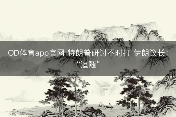 OD体育app官网 特朗普研讨不时打 伊朗议长：“追随”