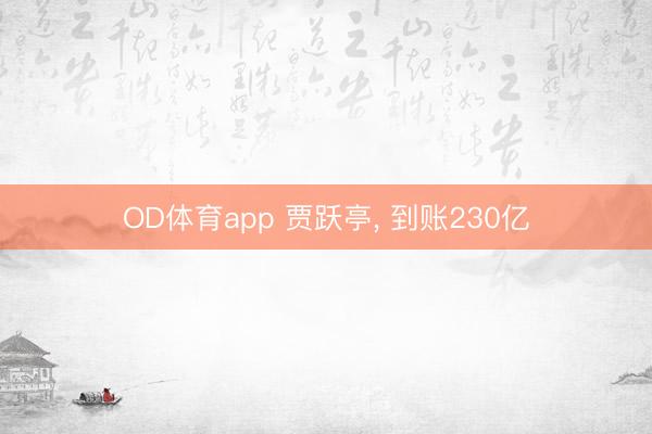 OD体育app 贾跃亭， 到账230亿
