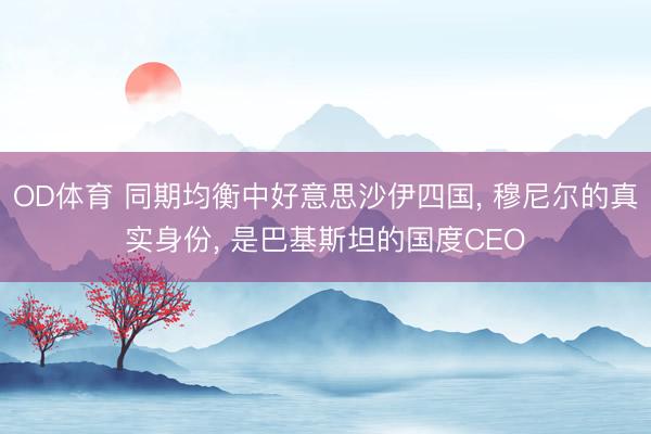 OD体育 同期均衡中好意思沙伊四国， 穆尼尔的真实身份， 是巴基斯坦的国度CEO