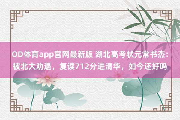 OD体育app官网最新版 湖北高考状元常书杰：被北大劝退，复读712分进清华，如今还好吗