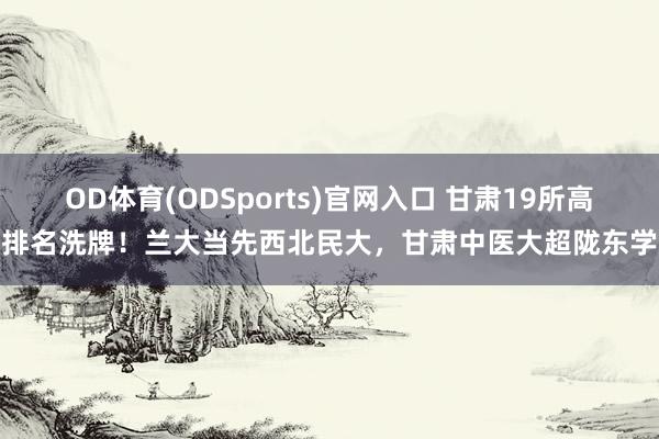 OD体育(ODSports)官网入口 甘肃19所高校排名洗牌！兰大当先西北民大，甘肃中医大超陇东学院