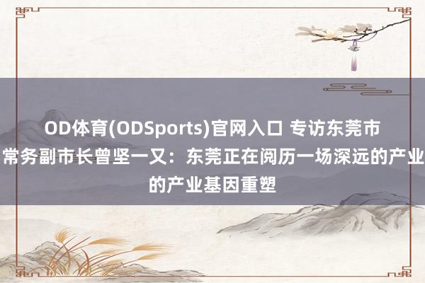 OD体育(ODSports)官网入口 专访东莞市委常委、常务副市长曾坚一又：东莞正在阅历一场深远的产业基因重塑