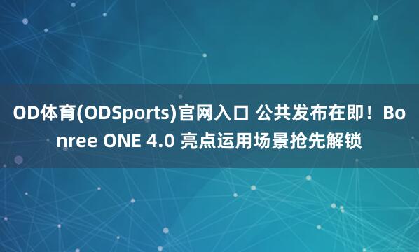 OD体育(ODSports)官网入口 公共发布在即！Bonree ONE 4.0 亮点运用场景抢先解锁