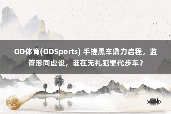 OD体育(ODSports) 手搓黑车鼎力启程，监管形同虚设，谁在无礼犯罪代步车？