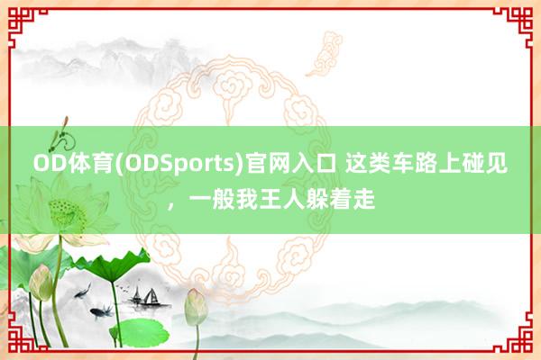 OD体育(ODSports)官网入口 这类车路上碰见，一般我王人躲着走