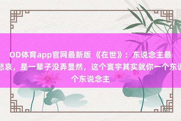 OD体育app官网最新版 《在世》:东说念主最大的悲哀,是一辈子没弄显然,这个寰宇其实就你一个东说念主