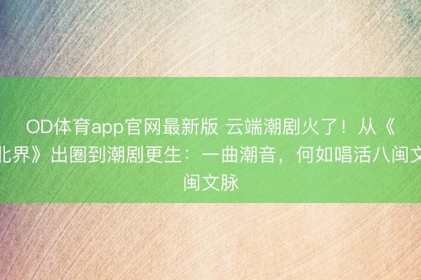 OD体育app官网最新版 云端潮剧火了!从《南北界》出圈到潮剧更生:一曲潮音,何如唱活八闽文脉