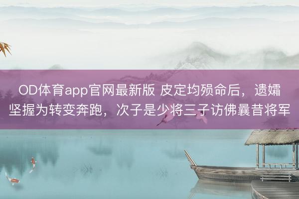OD体育app官网最新版 皮定均殒命后，遗孀坚握为转变奔跑，次子是少将三子访佛曩昔将军