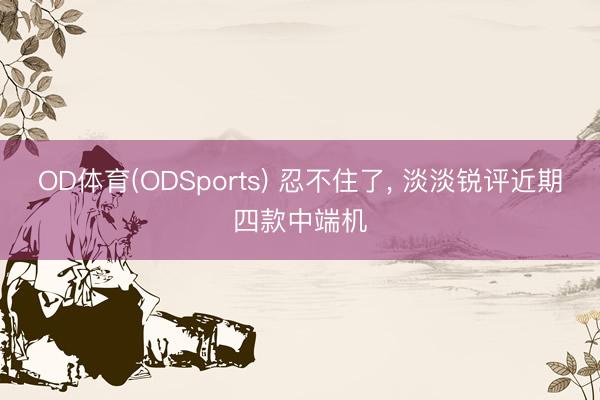 OD体育(ODSports) 忍不住了, 淡淡锐评近期四款中端机