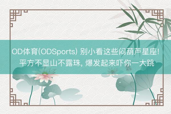 OD体育(ODSports) 别小看这些闷葫芦星座! 平方不显山不露珠, 爆发起来吓你一大跳