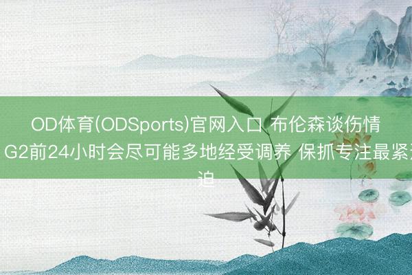 OD体育(ODSports)官网入口 布伦森谈伤情：G2前24小时会尽可能多地经受调养 保抓专注最紧迫