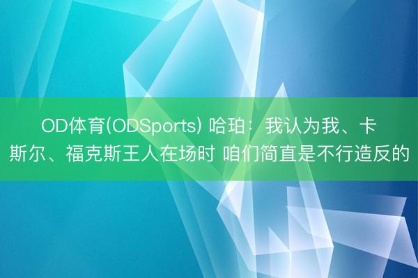 OD体育(ODSports) 哈珀:我认为我、卡斯尔、福克斯王人在场时 咱们简直是不行造反的