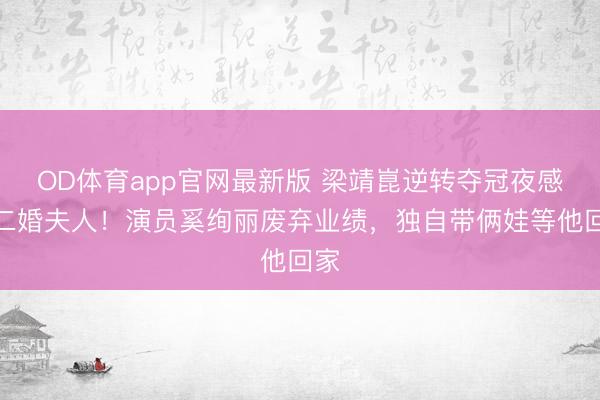 OD体育app官网最新版 梁靖崑逆转夺冠夜感谢二婚夫人!演员奚绚丽废弃业绩,独自带俩娃等他回家