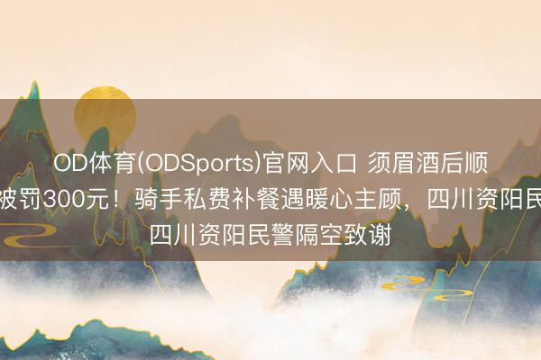OD体育(ODSports)官网入口 须眉酒后顺遂偷走外卖被罚300元！骑手私费补餐遇暖心主顾，四川资阳民警隔空致谢
