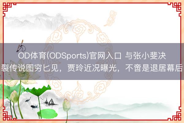 OD体育(ODSports)官网入口 与张小斐决裂传说图穷匕见，贾玲近况曝光，不啻是退居幕后